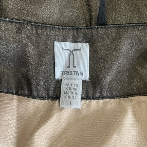 Tristan silk with black lace layers midi skirt - Picture 7 of 9